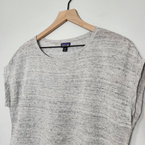 Patagonia Women's Lightweight Linen Tee Top in Heather Gray, XS - Picture 3 of 10
